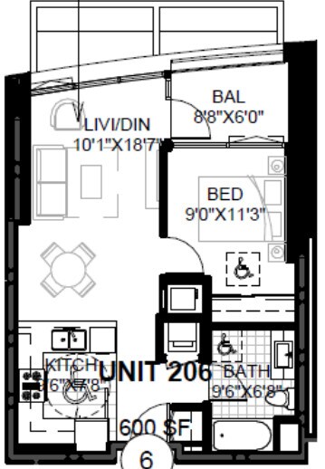 SPIRE 1B 1507 floor plan