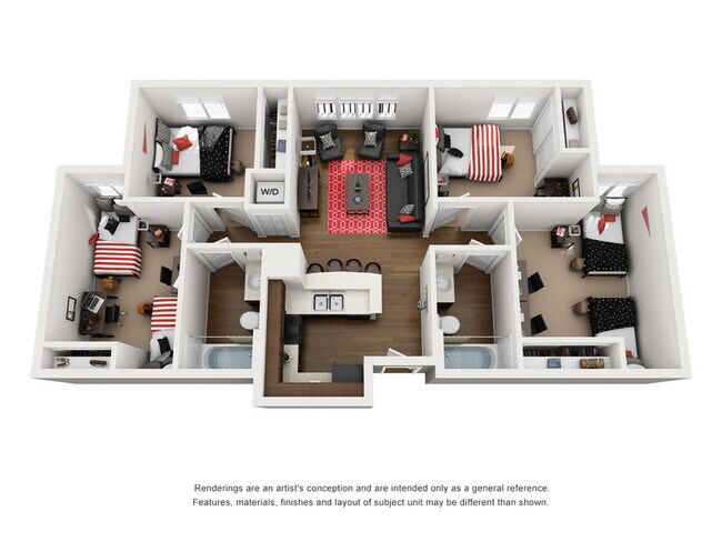 4BR/2BA - Agave (6-F) Shared floor plan