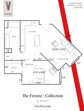 Firenze - One Bedroom/One Bath 835 Sq Ft 215 floor plan