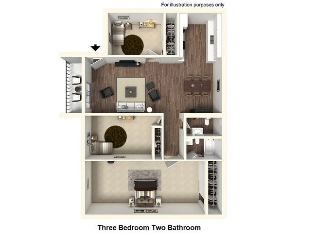 3 Bedroom 2 Bathroom floor plan