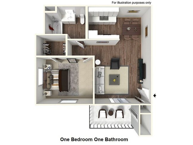 1 Bedroom 1 Bathroom floor plan
