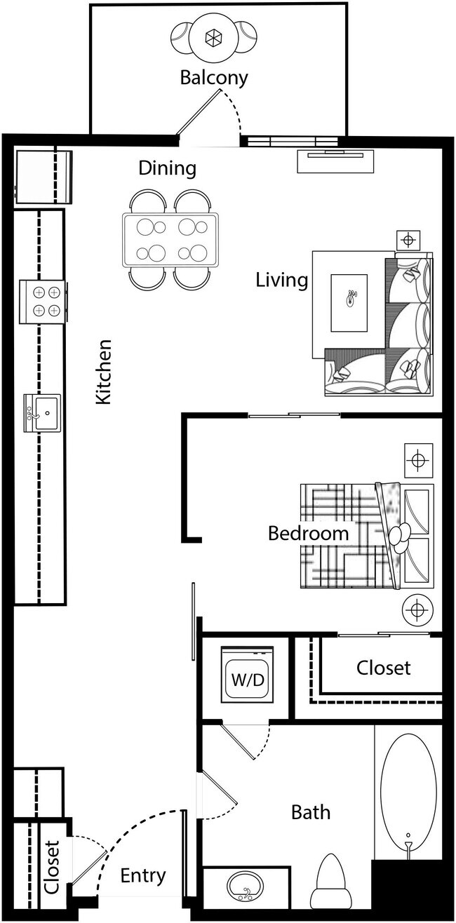 Jr 1 Bedroom - A A-115 floor plan