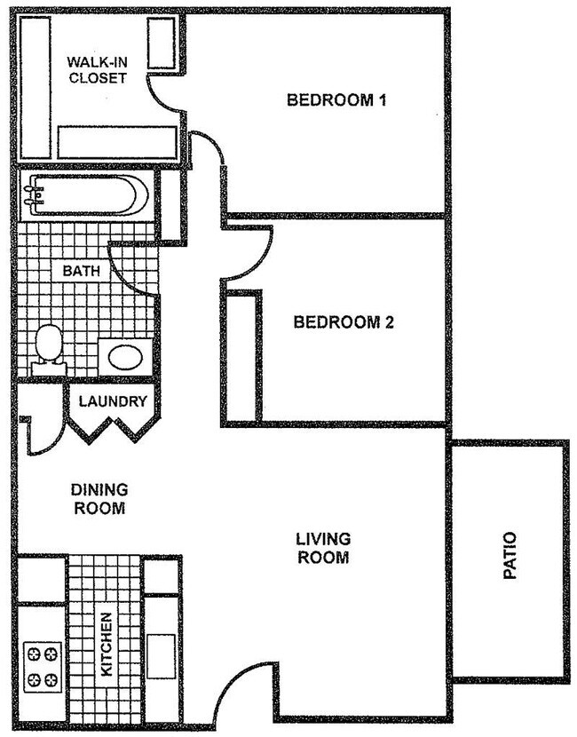 2 Bed 1 Bath 02 floor plan