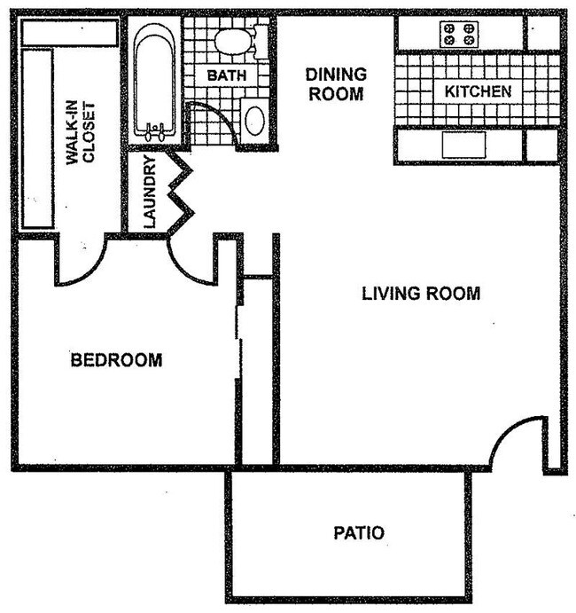 1 Bed 1 Bath 34 floor plan