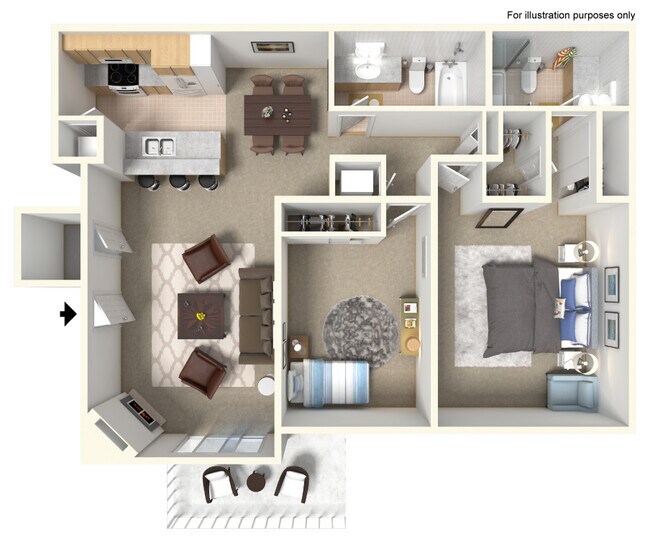 Two Bedroom Two Bathroom floor plan