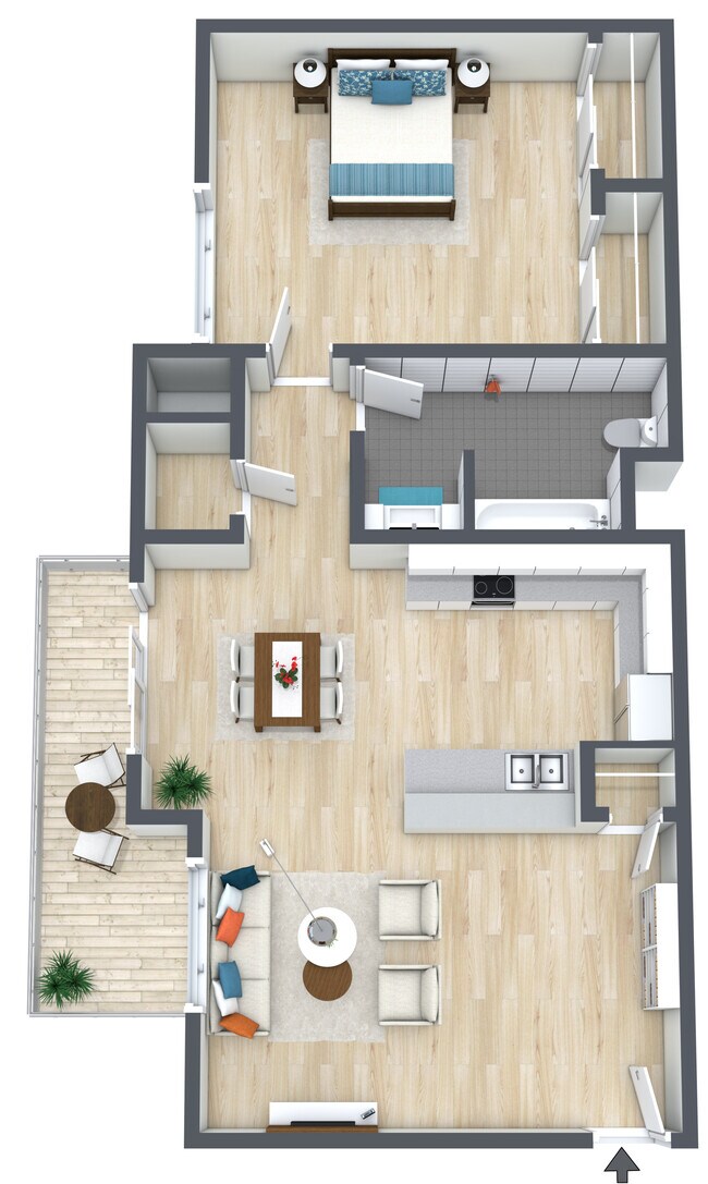 1 Bedroom 1 Bathroom floor plan