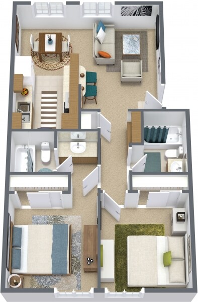 22A - Two Bedroom Two Bathroom floor plan