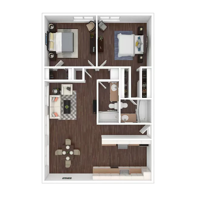 2 Bedroom/2 Bath Waitlist 2/2 floor plan