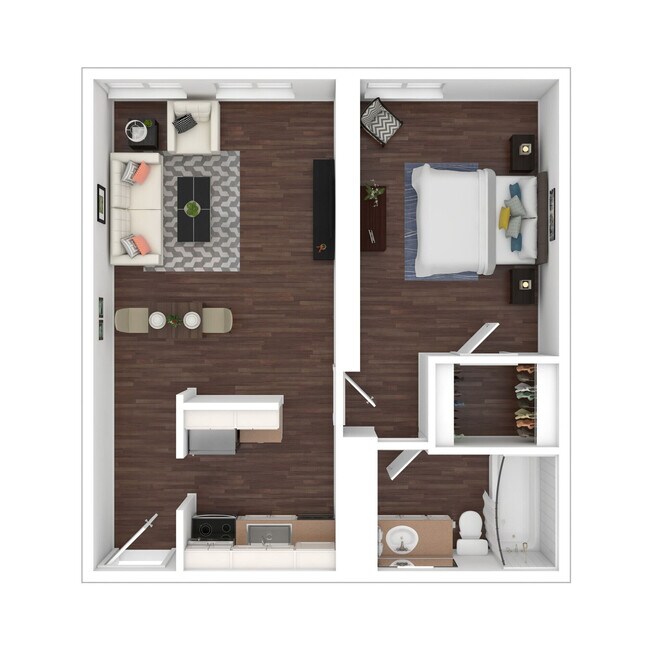 1 Bedroom/1 Bath Waitlist 1/1 floor plan
