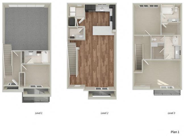 Townhome One 3 x 3.5 07-104 floor plan