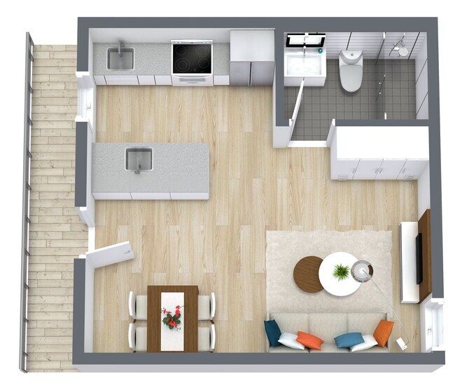 Studio / 1 Bath - 430 sq ft- ADU- Affordable 2332 - 203 floor plan