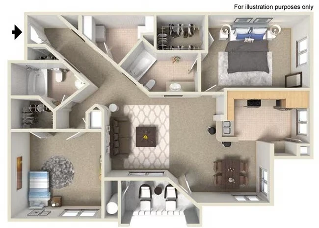 D 1,249 SF San Luis 2709 floor plan