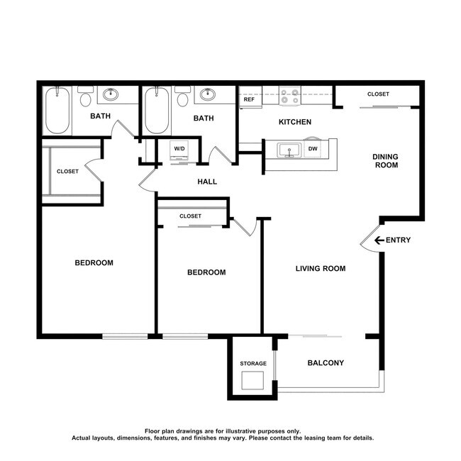 2x2 B F110 floor plan