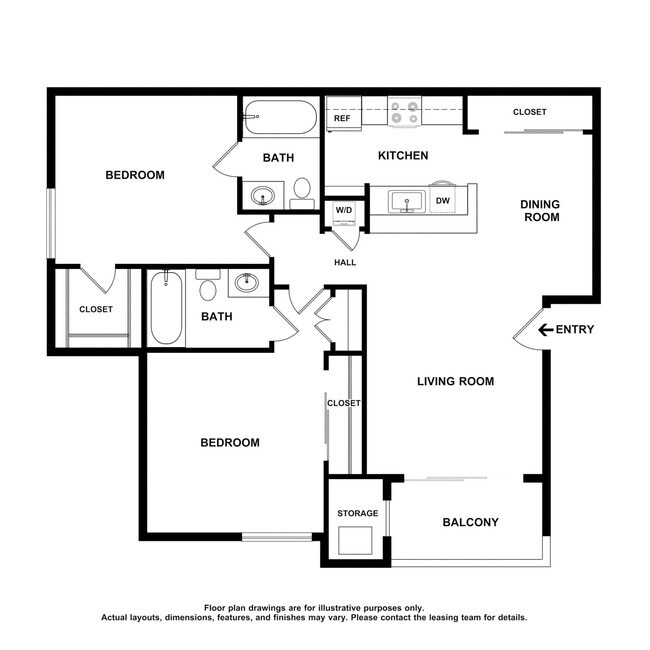 2x2 A A207 floor plan