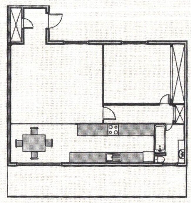1 Bed 1 Bath floor plan