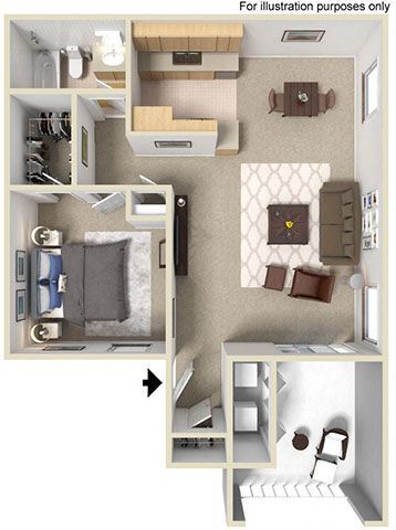 B 1x1 161 floor plan