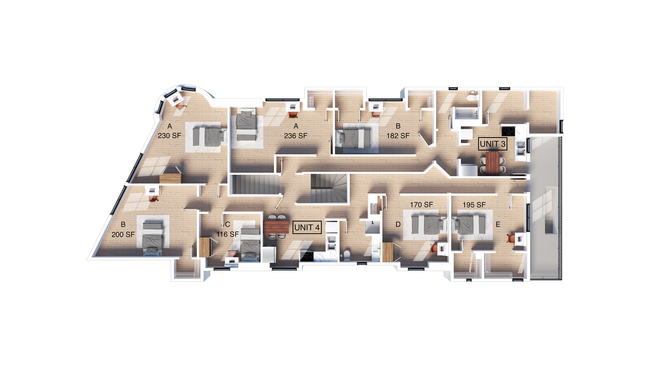 5 Bedroom | 1 Bath Private-Deluxe floor plan
