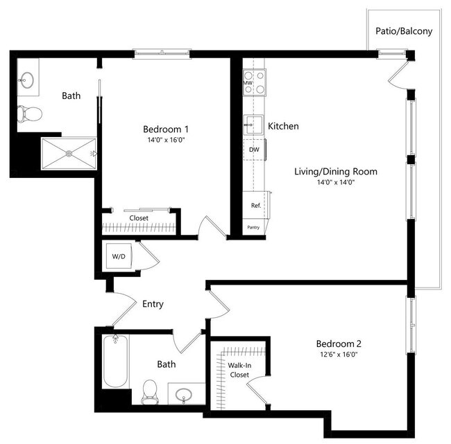 2H-1 306 floor plan