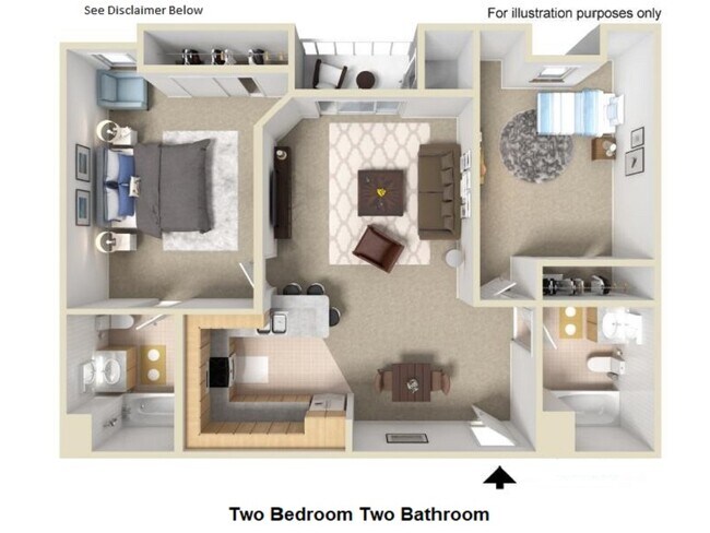Two Bedroom Two Bathroom floor plan