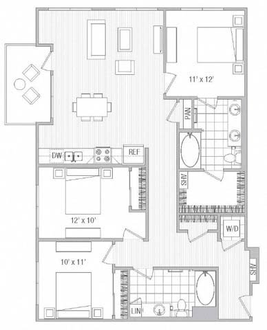 3x2 F1-E 4440-533 floor plan