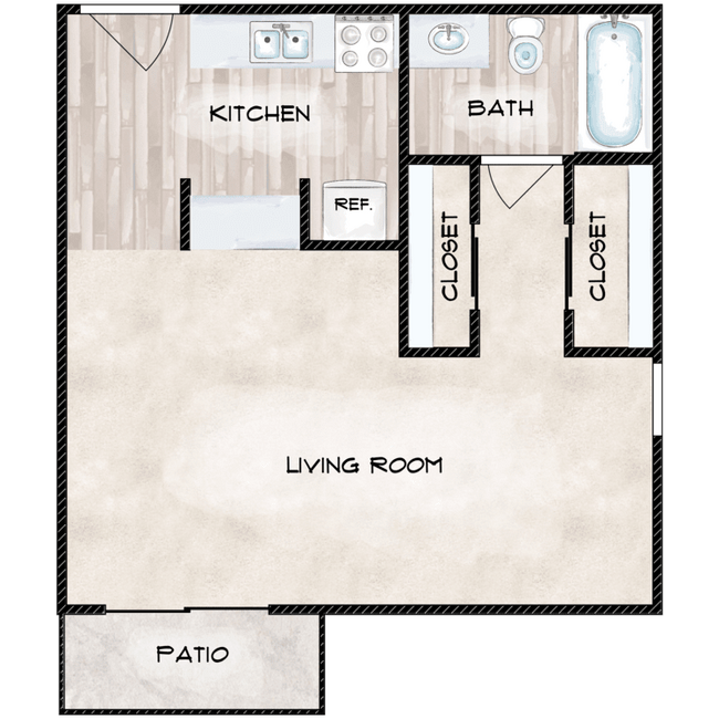 Studio D-11 floor plan