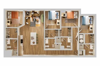 4BR/4BA - E8 Patio - Standard Bathroom floor plan