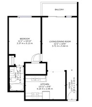 1X1 304 floor plan
