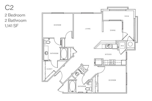 C2 Two Bedroom Renovated 07-206 floor plan