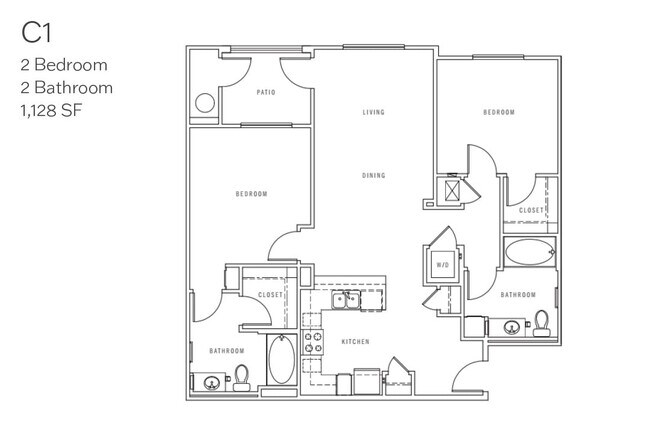 C1 Two Bedroom Renovated 06-205 floor plan