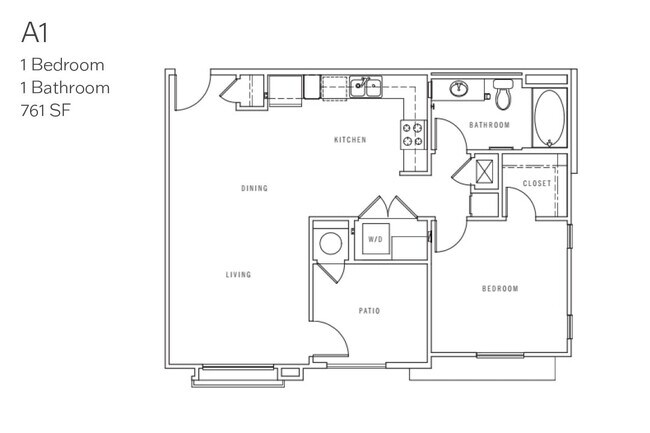 A1 1 Bedroom Renovated 01-315 floor plan