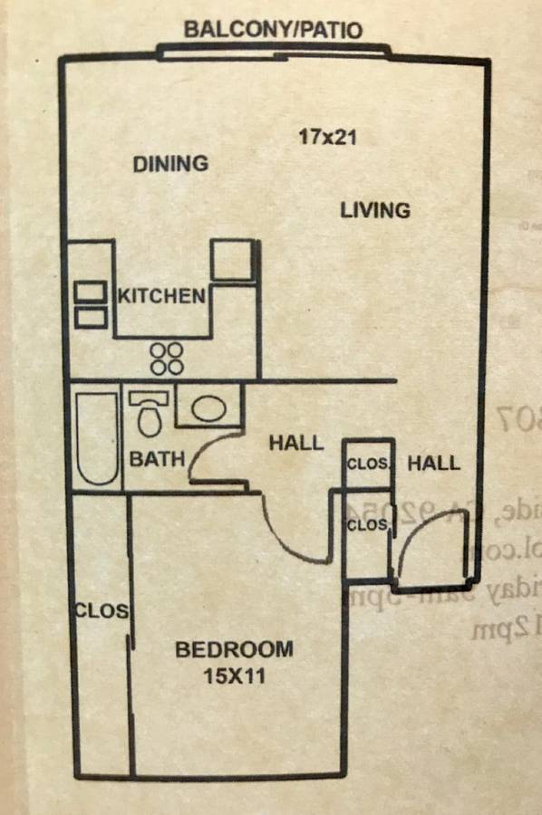 1BR/1BA 444-24 floor plan