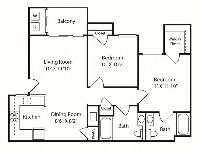 2x2 I101 floor plan