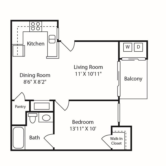 1x1 H102 floor plan