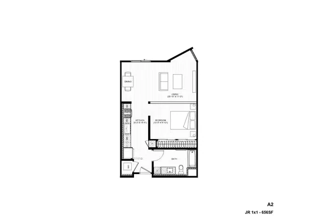 A2-RW Jr 1x1 303 floor plan