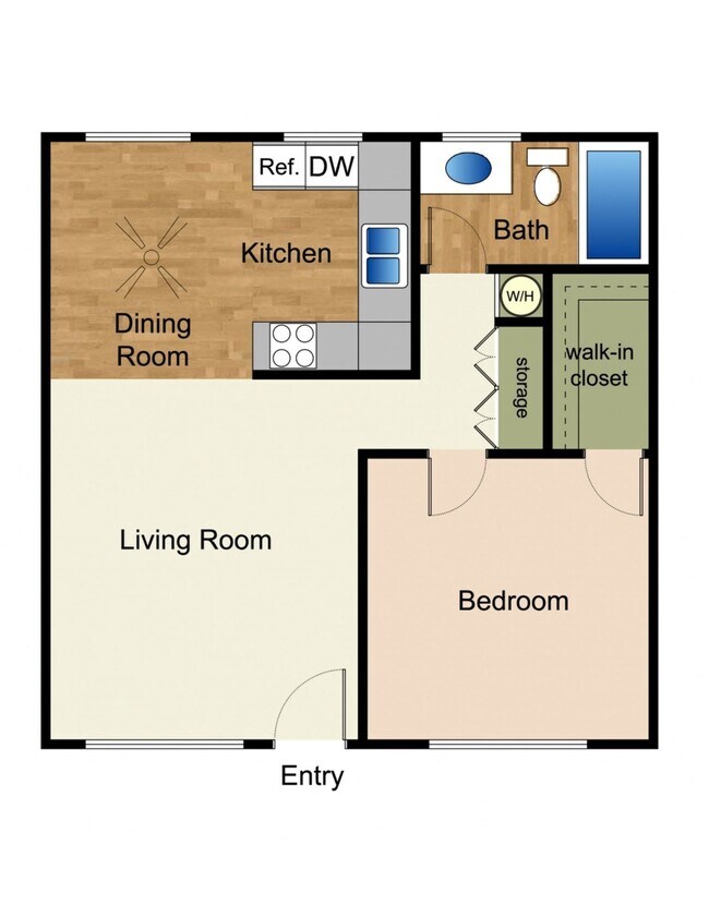 1x1 floor plan