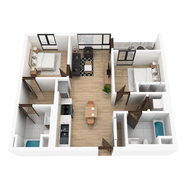 2BD, 2BTH A 307 floor plan