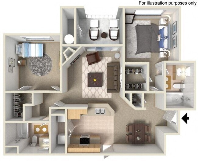 C Mannheim 1,040 SF 1164-305 floor plan