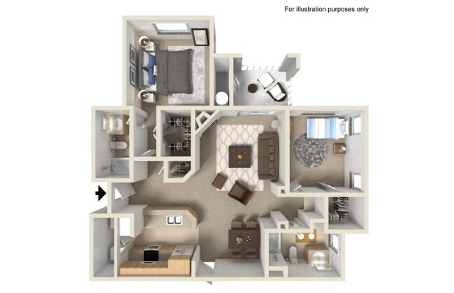 D Brandriff 1,098 SF Reno 1052-307 floor plan