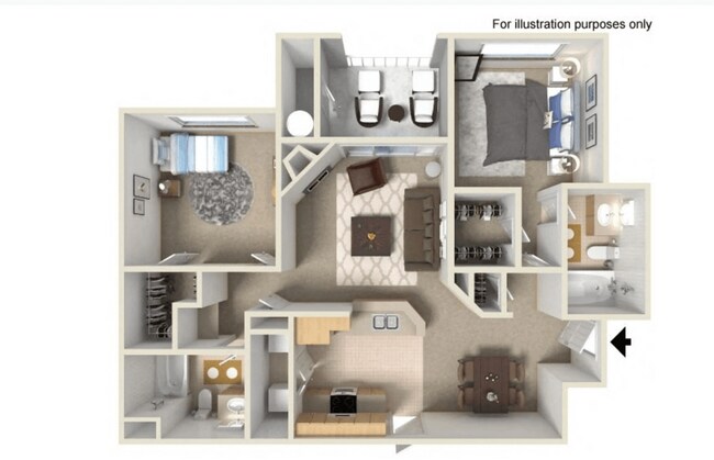 C Mannheim 1,040 SF Reno 1244-209 floor plan