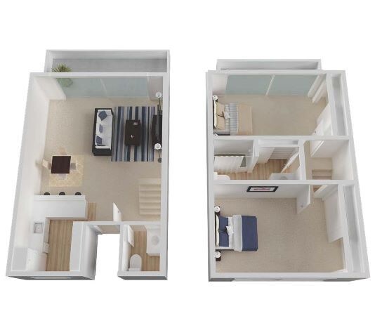 Large Two Bedroom Split-Level 2062 floor plan