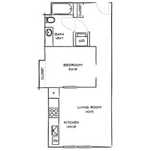 Smalt Jr. 1-Bed 337 floor plan