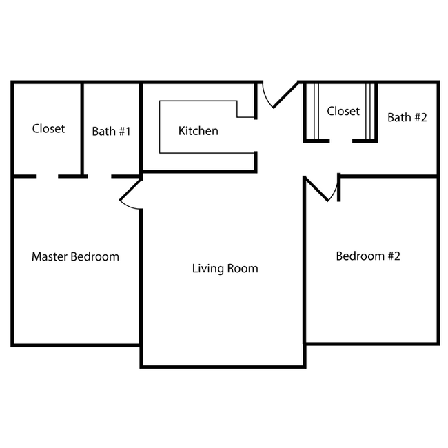 2 Bed, 2 Bath C floor plan