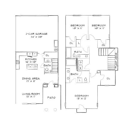 Design 3B Townhome Premier 10-103 floor plan