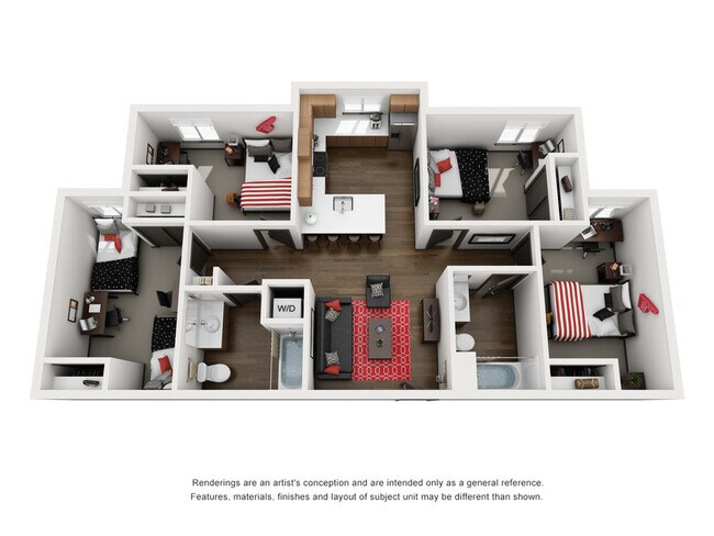 4BR/2BA - Globe - A Shared floor plan