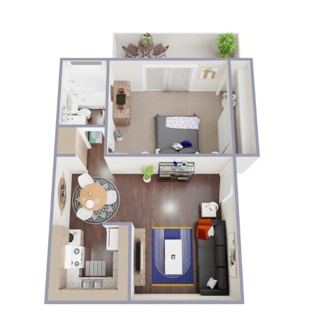 1 Bedroom 1 Bathroom - Renovated Units 198 floor plan