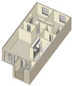 2 Beds, 2 Baths Model floor plan