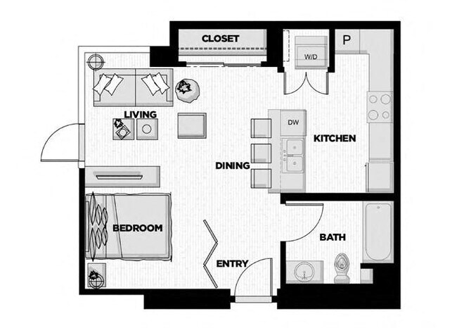 Studio A 506 floor plan