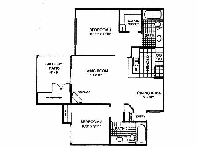2x2 floor plan