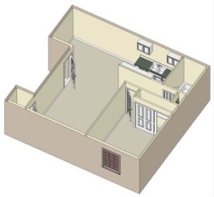 One Bedroom/One Bathroom floor plan