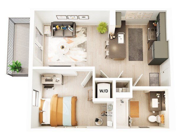 A1 Courtyard View floor plan